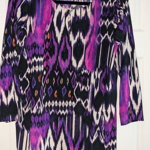 Beautiful Tribal Print Top Size Medium Jones New York Sport